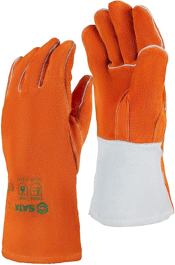 SATA Welding Gloves Leather Heat Resistant Fireproof for BBQ, Grill, Campfire, Wood Stove, MIG TIG, Work Gloves for Men