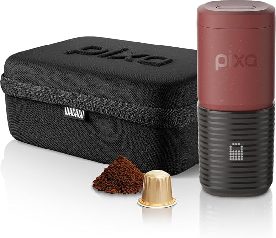 WACACO Pixapresso Tuscan Red with Case