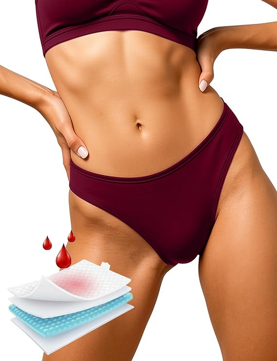 Period Swimwear for Teens Women Mid Waisted Swimsuit Bikini Bottom Bathing Suit Menstrual Swim Bottoms Underwear