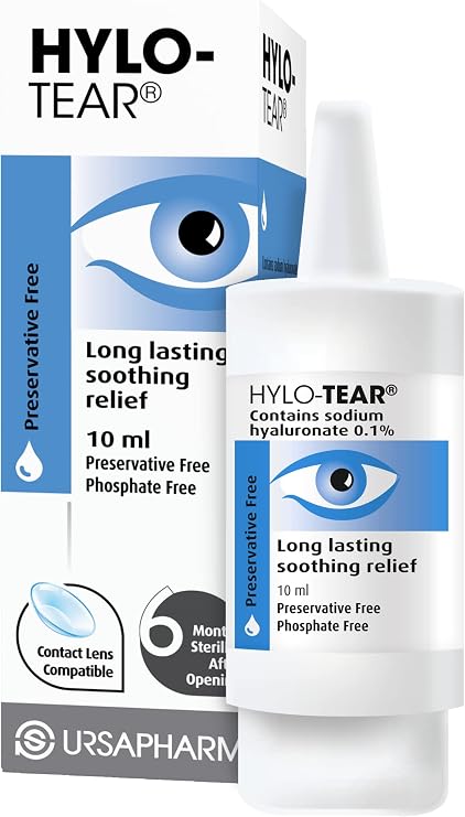 HYLO Tear – Preservative Free Eyedrops – Sodium Hyluronate 0.1%- Eye Drops to Lubricate Dry Eyes – 10ml