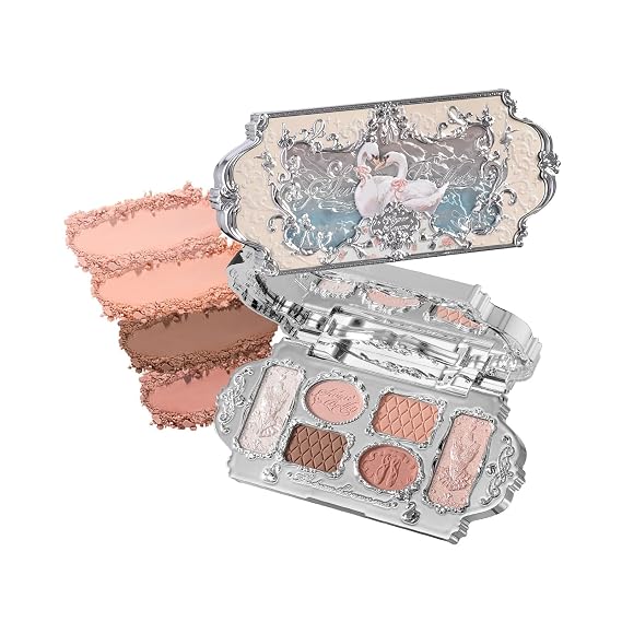 Flower Knows Swan Ballet 6-Color Makeup Palette, Soft Apricot Nude