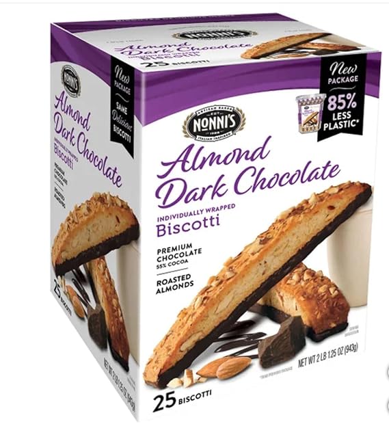Nonni's Almond Dark Chocolate Biscotti: 25 Count, 2lb,1.25 oz (943 g)