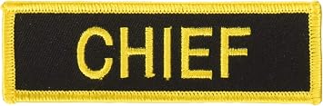 EagleEmblems PM3404 PM3404 Patch-FIRE,TAB,Chief (YLW/BLK) (1.25x4'')