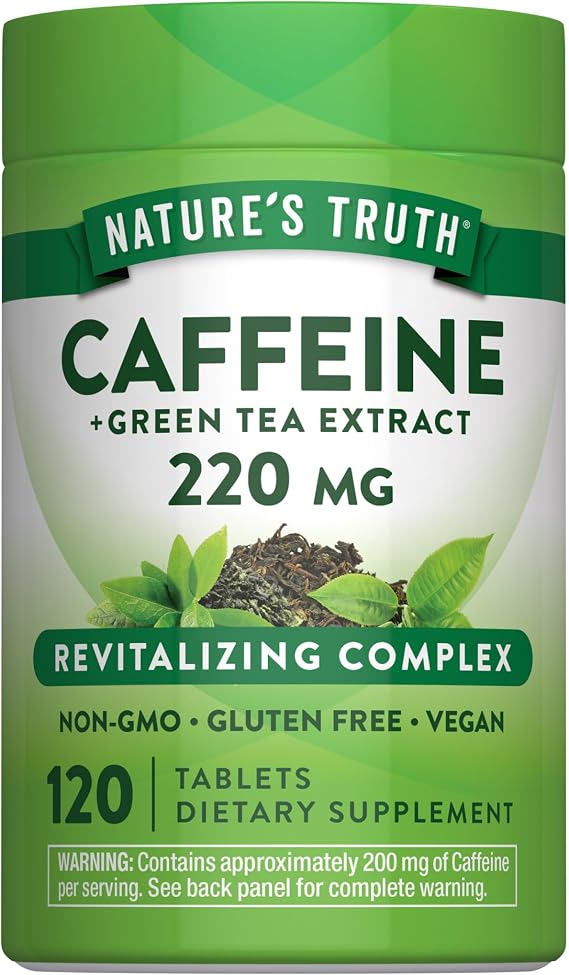 Nature's Truth Caffeine Pills | 220mg | 120 Count | with Green Tea Extract
