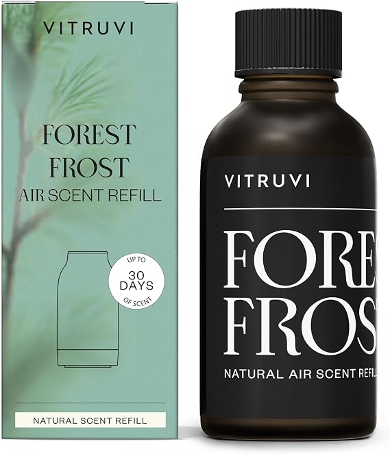 Forest Frost Scent Refill for Air Diffuser Woodsy Blend with Fir, Cedarwood & Pine Waterless Oil, 1 fl oz Crisp, Fresh Aroma for Calm & Clarity