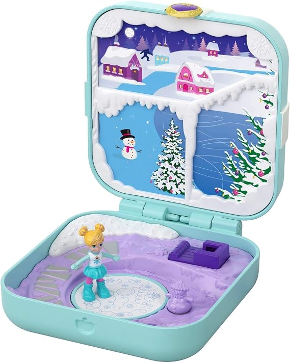 Polly Pocket Frosty Fairytale Compact, Micro Doll & Accessories