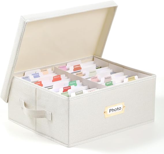 Aokeyee Photo Storage Box Holds 1700+ 4x6 Pictures