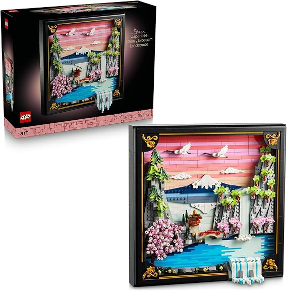 LEGO Art Japon Kiraz Çiçeği Manzarası 31218 | Yetişkinler için Ayarlanabilir 3 Boyutlu Şelale ile Fuji Dağı İçeren Model Yapım Seti, Hediye Fikri (1892 Parça)