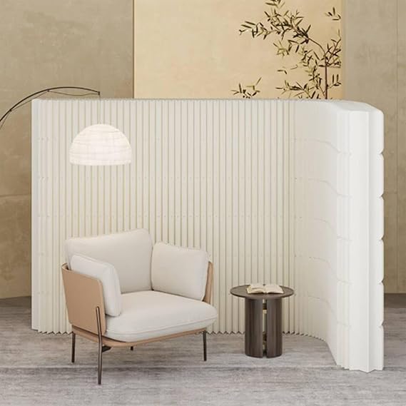 Paper Room Divider Retractable Partition Panel Temporary Wall Divider Foldable Screen Stretchable Room Separator Lightweight Portable Suitable for Living Room, Office, Store, 5.91 ft * 9.84 ft