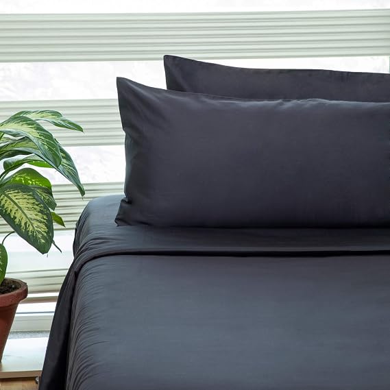 Fabdreams Organic Cotton Sheets Full Size Bed 400 TC GOTS Certified, Ultra Soft Long Staple Cotton, Eco-Friendly Luxury Bedding Better Than Egyptian Cotton, Breathable Deep 17 Pockets Dark Grey