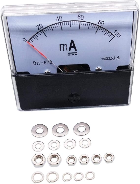 Analog Panel AMP Current Ammeter Meter Gauge DH-670 0-100mA DC