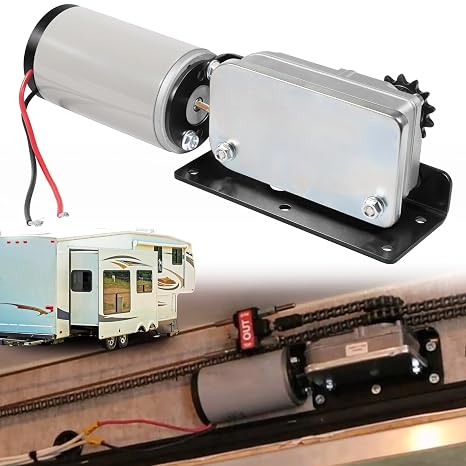 225008 RV Slide Out Motor & Gear Housing for BAL Accu-Slide Cable Slide Out System, Replace for R25076-1 Gearbox R25076 RV Slide Out Gearbox and R25075 RV Side Motor
