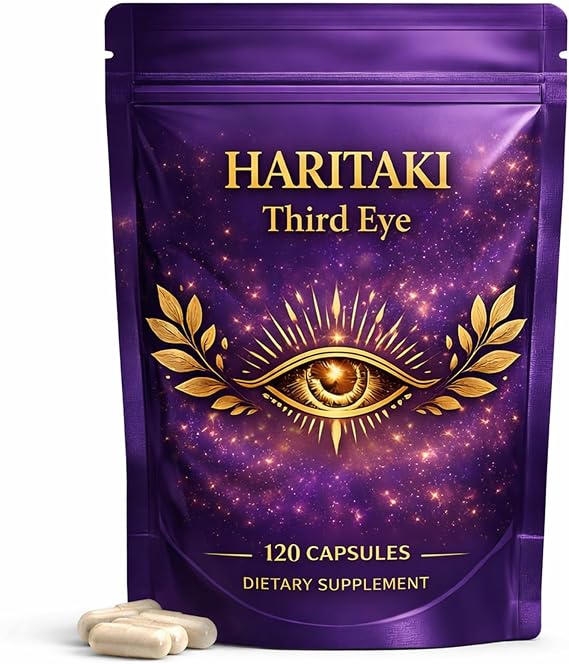 Haritaki Third Eye Capsules Terminalia Chebula Haritaki Supplement for Gut Wellness & Natural Antioxidants, Supports Natural Energy and Daily Focus, Vegan & Gluten-Free, 120 Capsules(1)