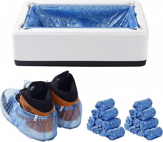 Automatic Shoe Cover Dispenser with 200 Pcs Booties, White