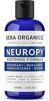 Neuropathy Nerve Soothing Oil for Feet, Hands, and Legs   Soothing Blend with Frankincense, Myrrh, Peppermint, and Rosemary Essential Oils 100ml   All-Natural, Made in the UK | Sera Organics