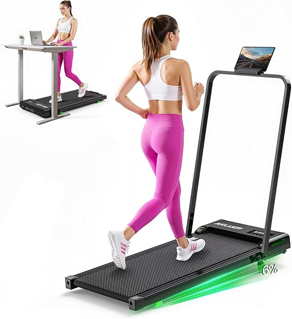 Akluer Walking Pad with Incline Under Desk Treadmill for Home Office