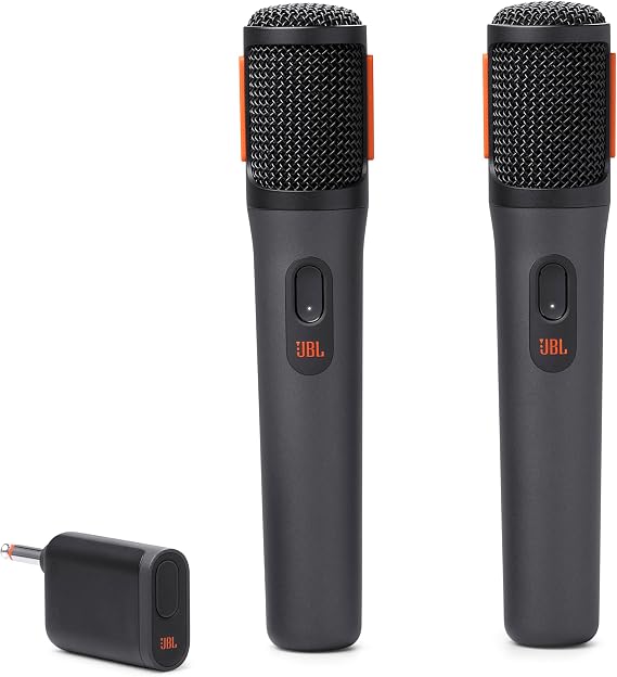 JBL PartyBox Wireless Mic 2-Piece Set/2.4GHz Wireless Digital/Unidirectional Dynamic Microphone/Effective Distance up to 30m/Black JBLPBWIRELESSMIC
