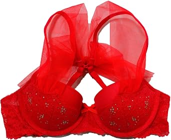 Victoria's Secret Padded Dream Angels Balconet Bra (32C, Red Bow)