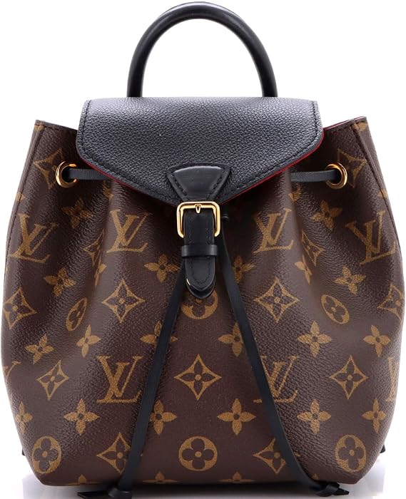 Pre-Loved Montsouris NM Backpack Monogram Canvas with Leather BB, Black