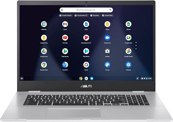 ASUS - 17.3" Chromebook - Intel Celeron N4500-4GB Memory - 32GB eMMC - Transparent Silver