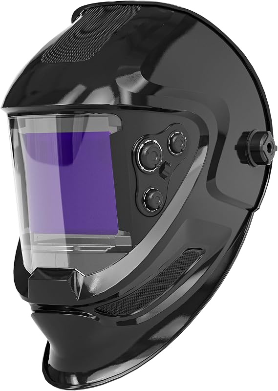 Auto Darkening Welding Helmet, Large Viewing Welding Hood with 4 Arc Sensor Wide Shade 4~5/9-9/13 for TIG MIG Arc Weld Grinding Welding Mask