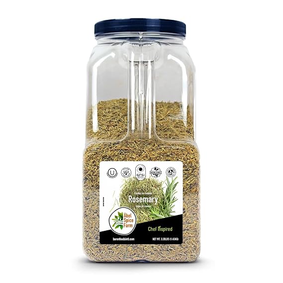 Abel Spice Farm Whole Rosemary (Cut 2-4mm) -3.2 Lb Bulk Pack - Premium, Steam Treated, 100% Natural, Kosher-Certified, Non-GMO Rosemary for Aromatic and Flavorful Dishes