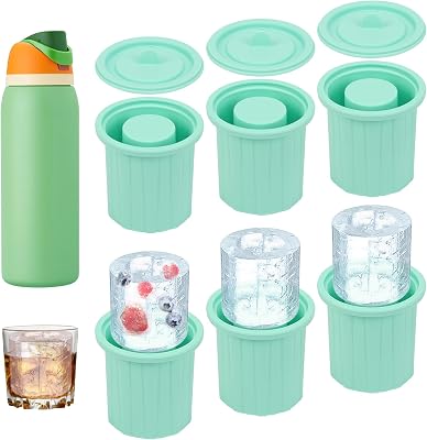 BYKITCHEN Ice Mold for Owala Water Bottle, Silicone Ice Tray Compatible With 24oz, 32oz, 40oz Tumbler, Ice Cube Mold for Freezer, Whiskey, Cocktails, Bottle Accessories Green