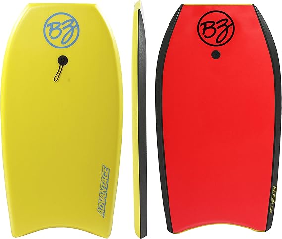 BZ Bodyboards Boogie Board Advantage EPS Core, HDPE Slick, Crescent Tail, Graphic Slick, Includes Leash for Men, Women, Kids - Durable, Surfing Waves Ocean Summer Fun Beach Water Body Board