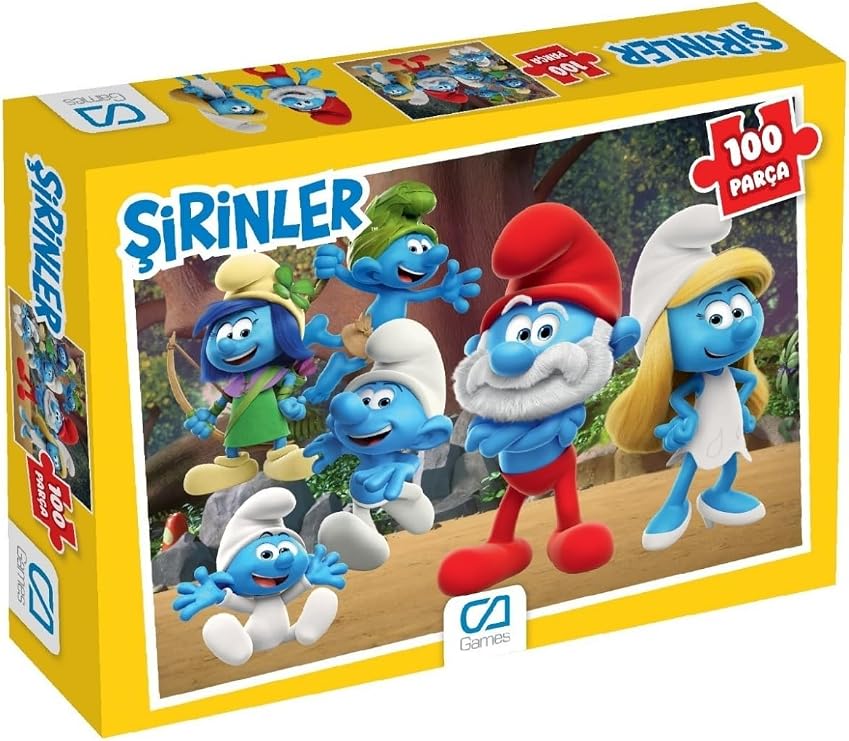 CA Games Şirinler Lisanslı 100 Parça 34x24cm Çocuk Puzzle Yapboz Serisi