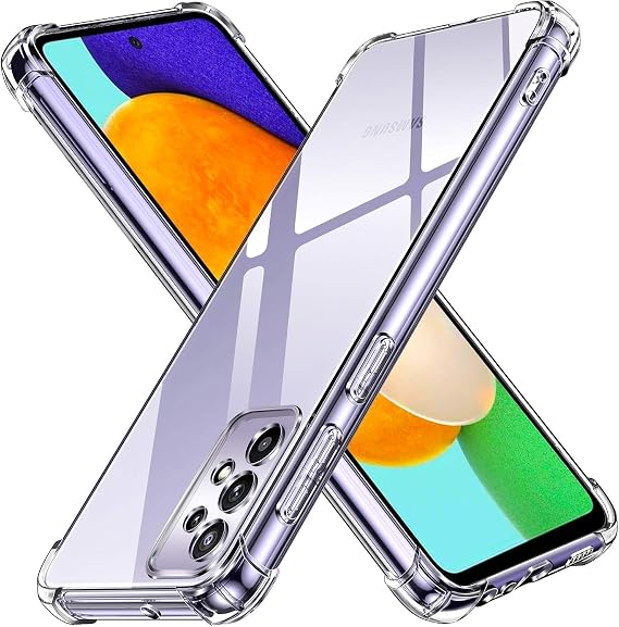 Ehr. Samsung Galaxy A32 Compatible Anti-Shock Yellowing Airbag Protected Ultra Slim TPU Transparent Silicone Case (Transparent, Samsung Galaxy A32)
