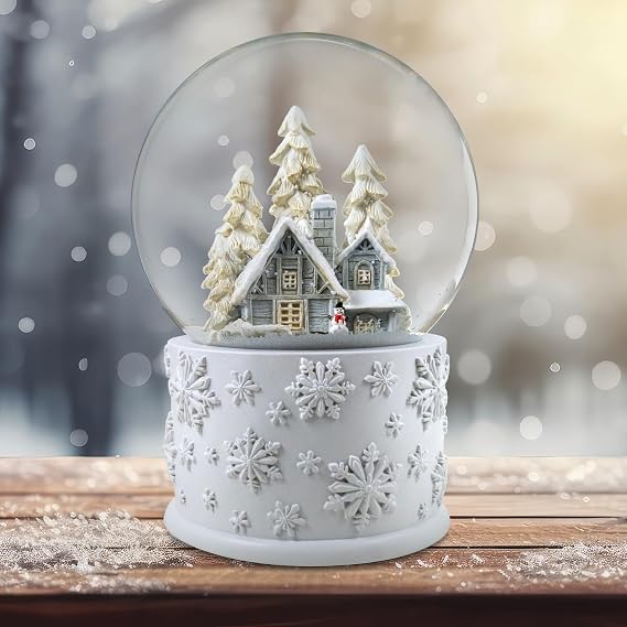 San Francisco Music Box Snowy White Home Musical Snow Globe