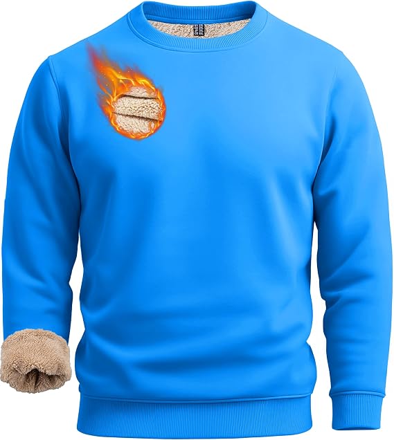 Boladeci Men's Sweatshirt Sherpa Lined Heavyweight Fleece Pullover