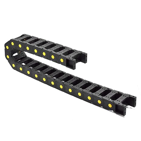 Plastic Drag Chain Cable Carrier Open Type with End Connectors R125 25 x 57mm L1000mm for Electrical CNC Router Machines