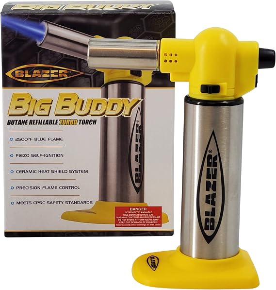 Blazer Big Buddy Torch - Stainless Steel with Yellow (2020)