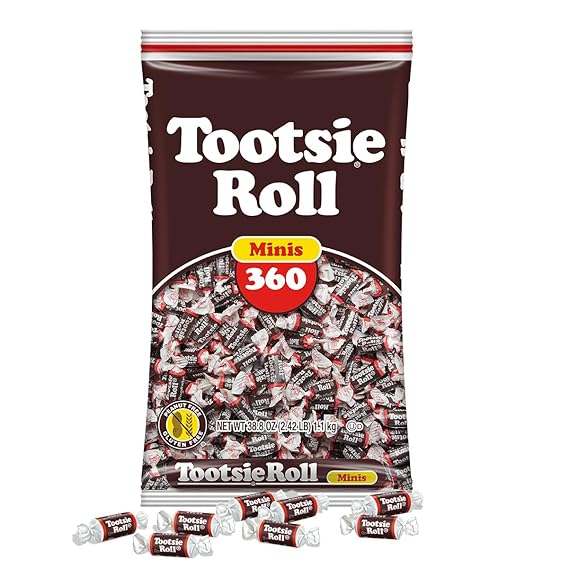 Tootsie Roll Midgees Chewy Chocolate Gluten-Free Candy Minis Bulk Bag of Individually Wrapped Candies for Kids, Parties, Classroom 360 Count (Pack of 1)