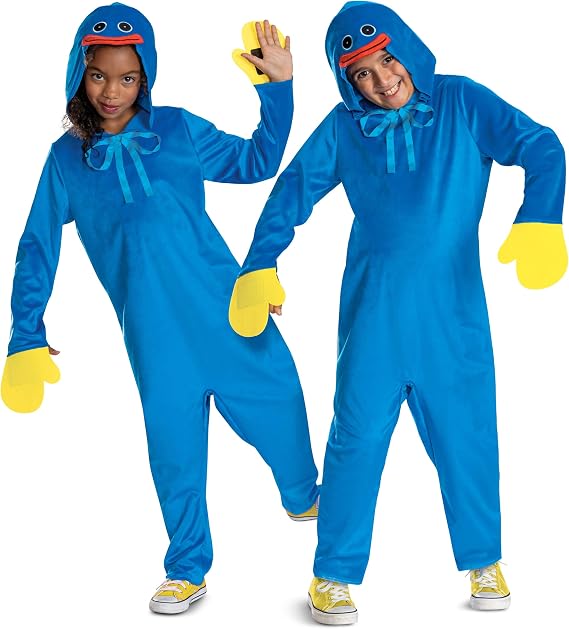 Disguise Poppy Playtime Huggy Wuggy Costume, Officially Licensed Hooded Jumpsuit