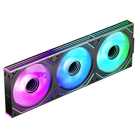 Interstellar V2 120mm ARGB PC Case Fan(Black Reverse 3_Pack) | Slide-in interlocking| Infinity Mirror| Daisy-Chain| ARGB Sync| 4 PIN PWM 1850RPM| Low noise| High Airflow & Pressure
