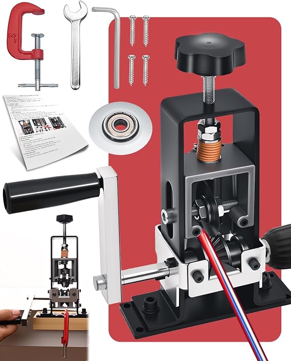 Wire Stripper Machine 1-25mm, Manual Cable Stripper Tool with Adjustable Feed Hole and Hand Crank, Hand Crank or Drill Powered, Removable and Fixed Wire Stripping Machine for Copper Scrap Recycling