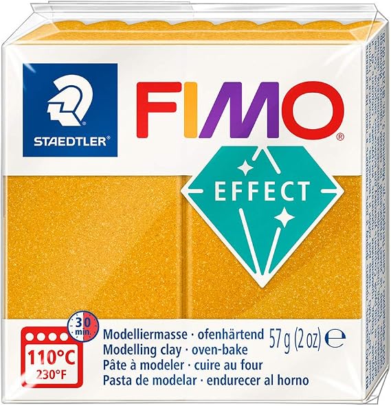 Staedtler FIMO Effects Polymer Clay -Oven Bake Clay for Jewelry, Sculpting, Metallic Gold 8020-11