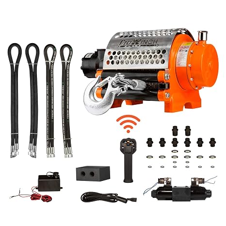 Prowinch 10 Ton Hydraulic Winch Incorporated Roller 20000 lbs. Light Duty 12V Wired/Wireless Control
