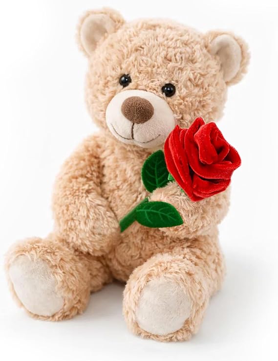 Teddy Bear Cute 9 Inch Stuffed Animals for Teen Girls Aesthetic Room Decor Plush Toy Tan Caramel Soft Plushies Birthday Gifts for Grandma's Gift Best Friend Daughter Sister Kids Beige Desk Accessory