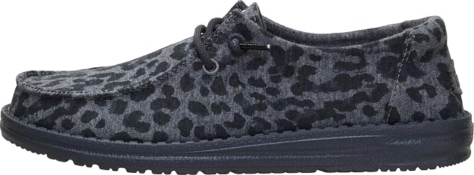 HEYDUDE Women's Wendy Stretch Jersey Leopard Slip On Shoe | Lightweight Casual Loafers | Easy On Travel Ready Fit
