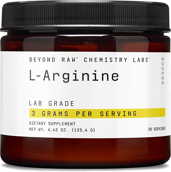 BEYOND RAW Chemistry Labs L-Arginine Powder, Fuels Exercise and Supports Recovery, 30 Servings