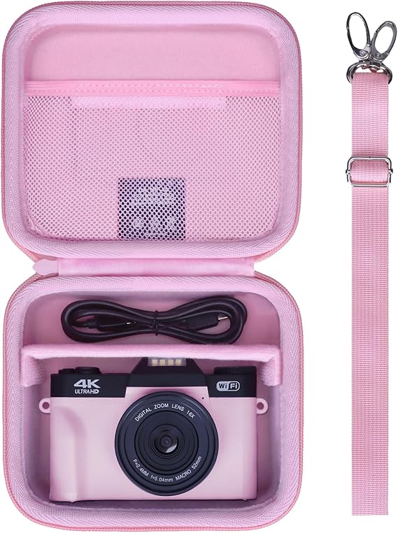 4K Digital Camera Case for CAMKORY/Lecran/Duluvulu/VAHOIALD/AUREAPIX,Pink