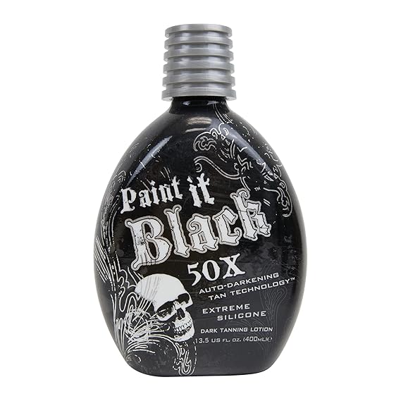 Millennium Tanning Paint It Black 50X Dark Tanning Lotion Accelerator for Indoor Tanning Beds & Outdoor Sun Tan with Bronzer, 13.5 fl. oz.