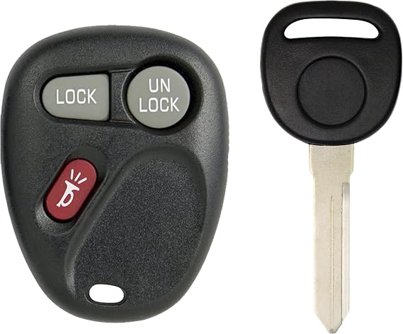 Keyless2Go Replacement for Keyless Entry Car Key Fob Vehicles that Use 3 Button KOBLEAR1XT 15042968 Remote, Self-Programming with New Uncut Empty Key Shell B102