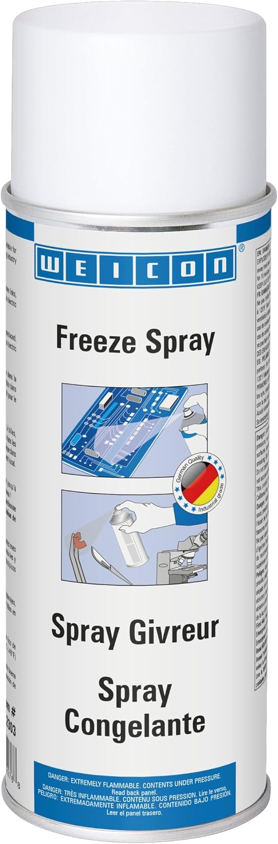WEICON Freeze Spray | 13.5 fl oz (400 ml) | Targeted cooling down to -49F (-45C) | workshop ice spray for troubleshooting, sensor testing, mounting aid for fits, thermostat test