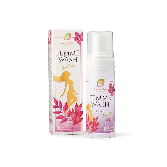 Femme Wash Natural Feminine Wash For Women Sulfate-Free and Paraben-Free Feminine Care to Help Restore pH Balance for Women | 150 ML