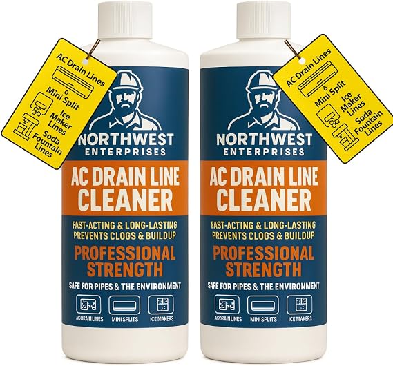 NORTHWEST ENTERPRISES AC Drain Line Cleaner, Prevents Build-Up, 16 oz
