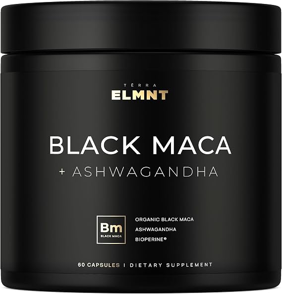 40x Strength Organic Black Maca Root with 15:1 Ashwagandha for Men | #1 Highest Potency Black Maca Root Capsules for Men 40:1 Extract - 100% Pure Maca Peruana Gelatinized Maca Root Powder Pills